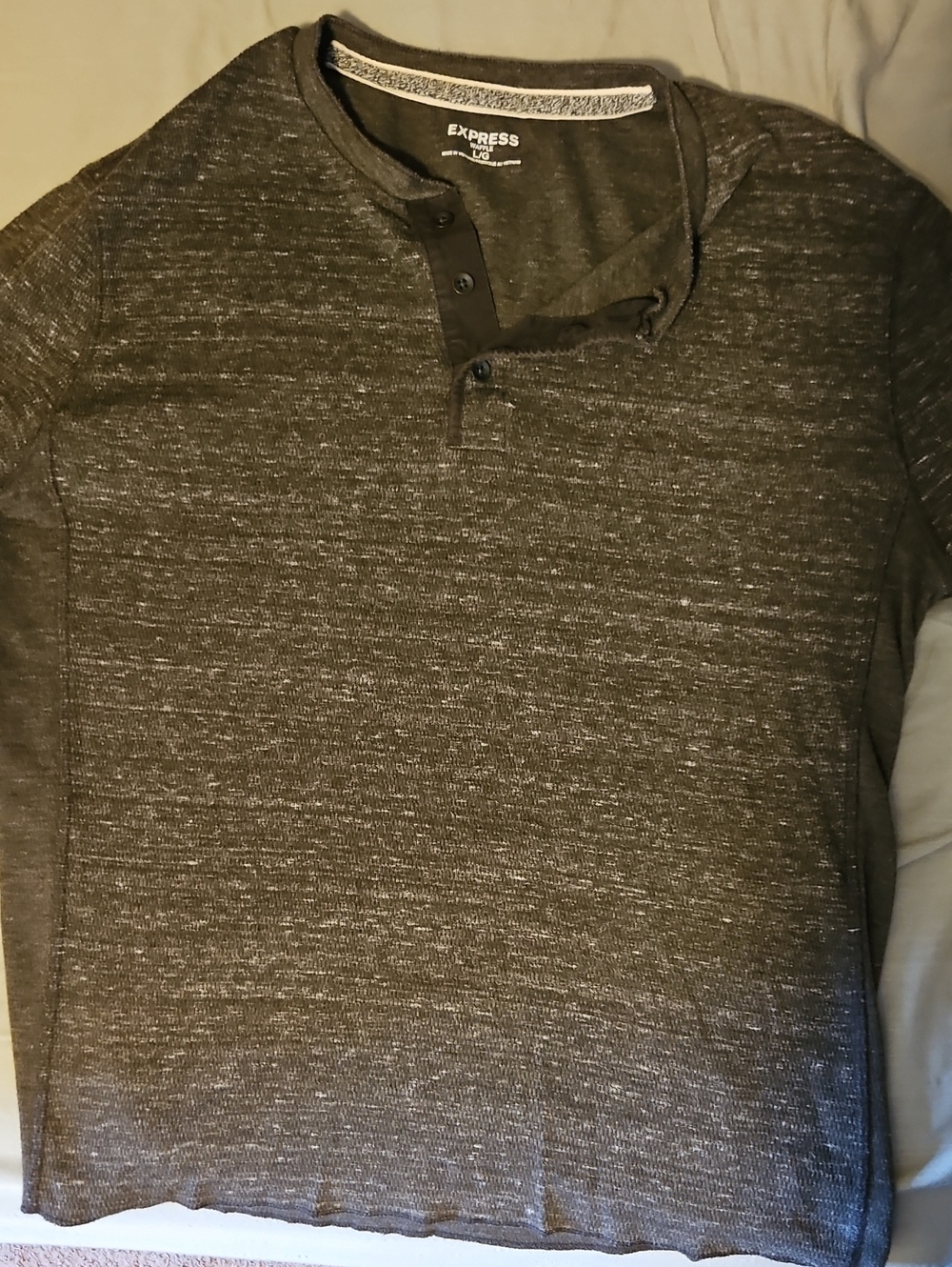 Express Brown Heather Long-Sleeve Henley